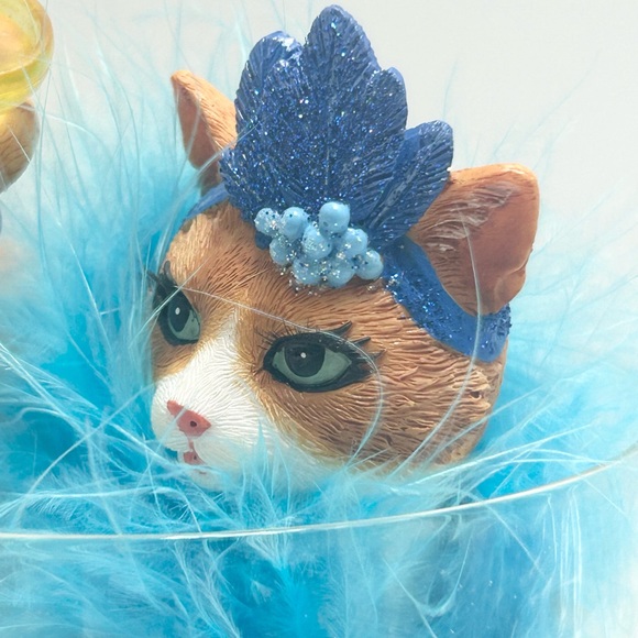 🍸🐈🩵💙Pavilion Gift Company - Long Island Iced Tabby Cat in Glass. - Picture 12 of 17